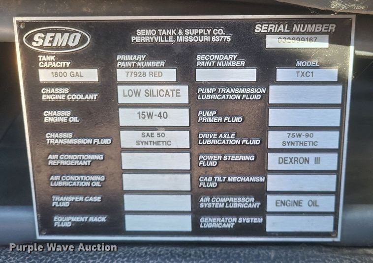 image for item MI9935 1999 Chevrolet C8500 tanker fire truck