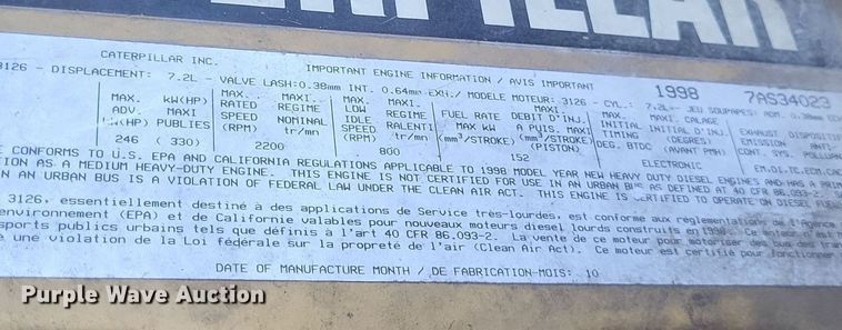 image for item MI9935 1999 Chevrolet C8500 tanker fire truck