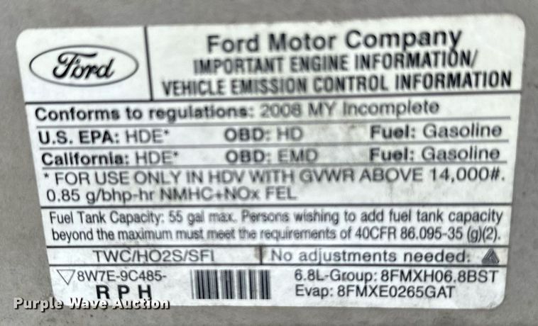 image for item NA9781 2008 Ford E450 Super Duty shuttle bus
