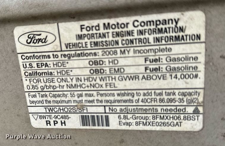 image for item NA9784 2008 Ford E450 Super Duty shuttle bus