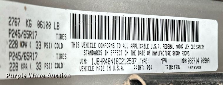 image for item NI9776 2008 Jeep Grand Cherokee Laredo SUV