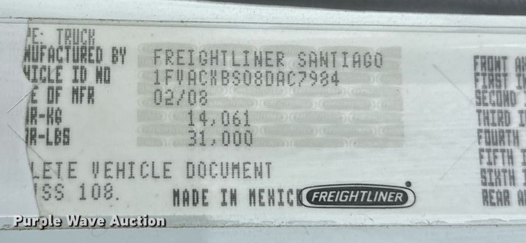 image for item NI9778 2008 Freightliner Business Class M2 inmate transport bus