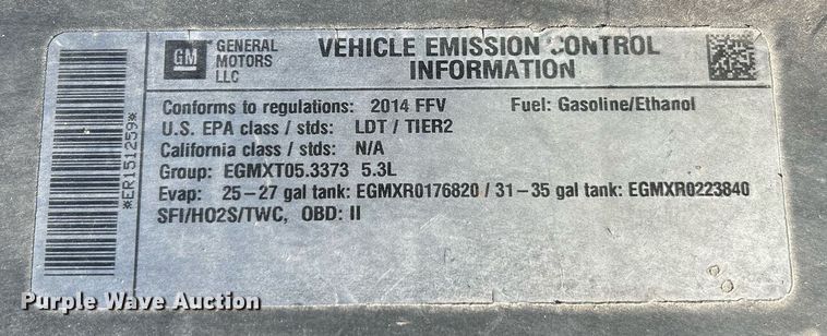 image for item NJ9529 2014 Chevrolet Tahoe Police SUV