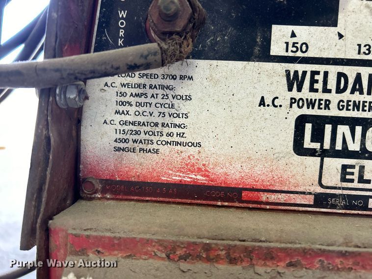 image for item NJ9553 Lincoln Electric  Weldanpower 150 welder/generator