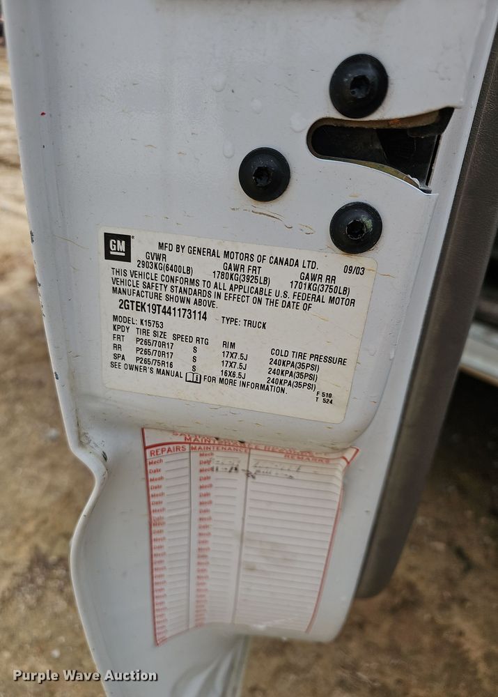 image for item NP9154 2004 GMC Sierra 1500 Ext. Cab pickup truck