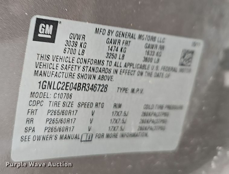 image for item NP9167 2011 Chevrolet Tahoe Police SUV