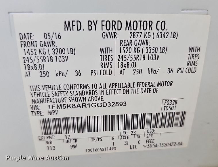 image for item NP9173 2016 Ford Explorer Police Interceptor  SUV