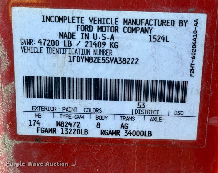 image for item OD9992 1995 Ford L8000 dump truck