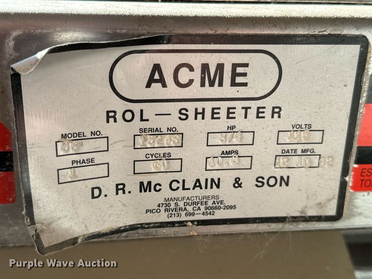image for item OJ9447 Dr. McClain and Son 88 dough sheeter