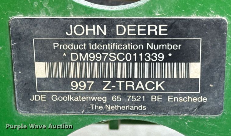 image for item OJ9450 John Deere 997 ZTR lawn mower