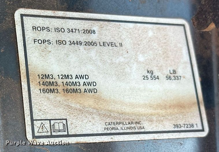 image for item OM9780 2014 Caterpillar  140M3 AWD motor grader