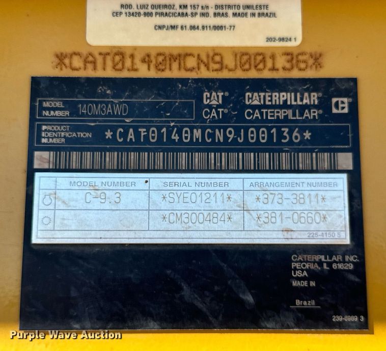 image for item OM9780 2014 Caterpillar  140M3 AWD motor grader