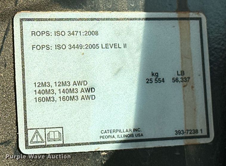 image for item OM9781 2018 Caterpillar  140M3 AWD motor grader