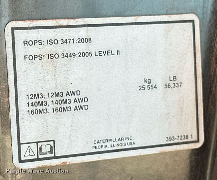 image for item OM9782 2014 Caterpillar  140M3 AWD motor grader