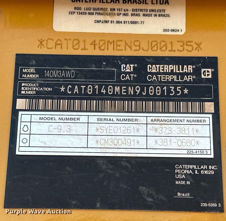 image for item OM9782 2014 Caterpillar  140M3 AWD motor grader