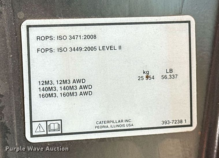 image for item OM9783 2014 Caterpillar  140M3 AWD motor grader