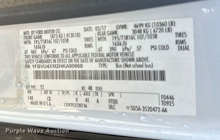 image for item OM9807 2017 Ford  Transit 350 handicap accessible van