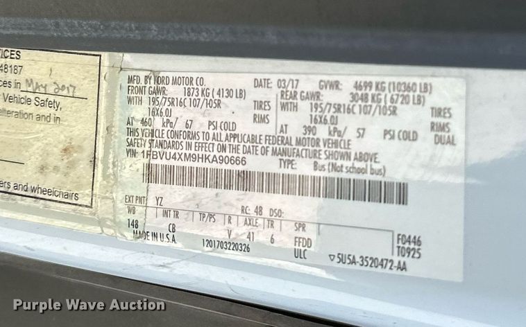 image for item OM9808 2017 Ford  Transit 350 handicap accessible van