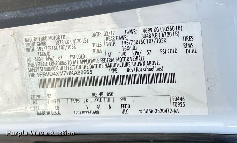 image for item OM9809 2017 Ford Transit 350 handicap accessible van