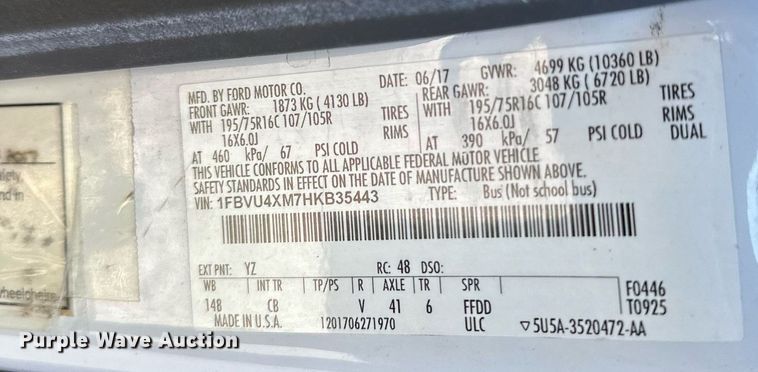 image for item OM9810 2017 Ford Transit 350 handicap accessible van