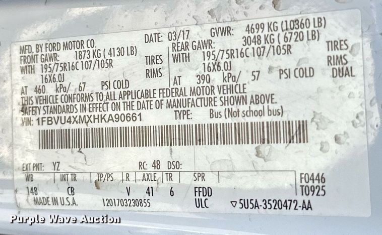 image for item OM9811 2017 Ford Transit 350 handicap accessible van