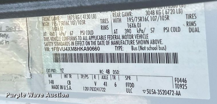 image for item OM9813 2017 Ford Transit 350 handicap accessible van