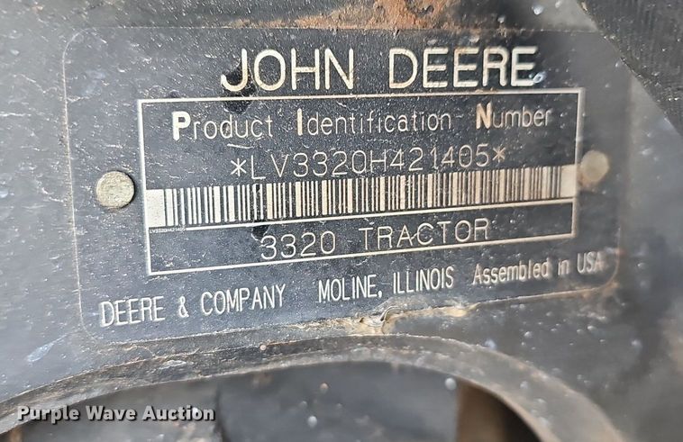 image for item EJ5861 2008 John Deere 3320 MFWD tractor