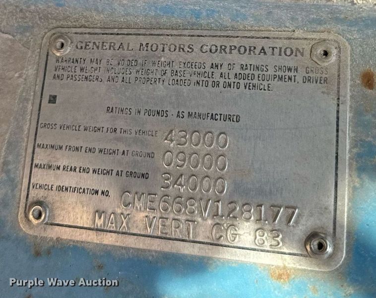 image for item NF9305 1978 Chevrolet  C60 dump truck