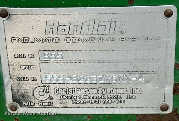image for item NJ9287 Handlair 555 pneumatic grain conveyor