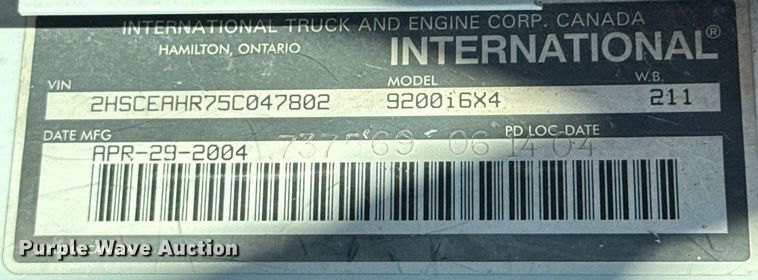 image for item OD9986 2005 International 9200 fertilizer delivery truck