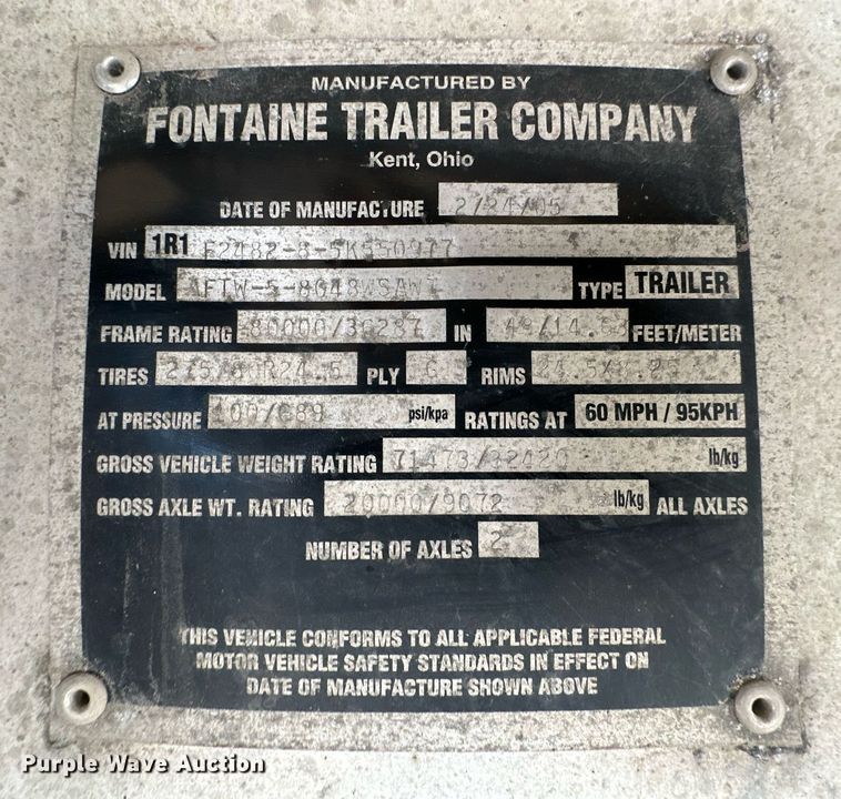 image for item DM2680 2005 Fontaine flatbed trailer