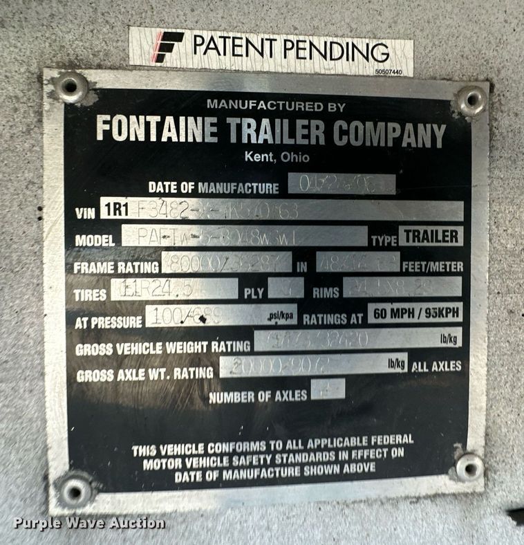 image for item DM2682 2007 Fontaine flatbed trailer