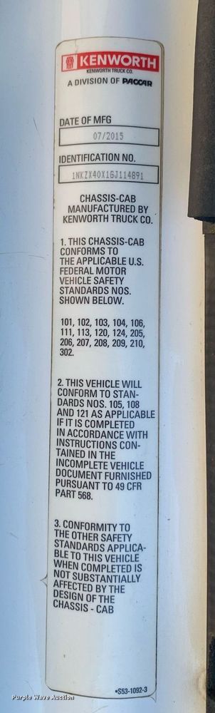 image for item DM7732 2016 Kenworth T880 dump truck