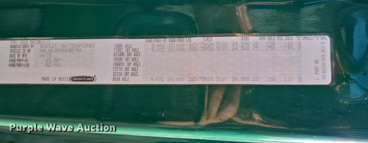 image for item DN7154 2016 Freightliner  Cascadia semi truck