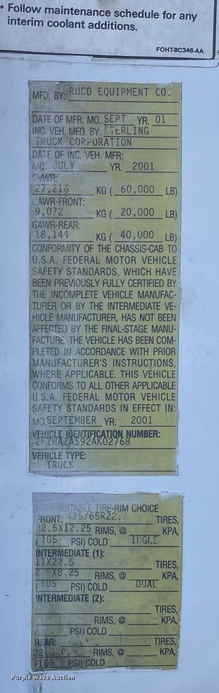 image for item DP0280 2002 Sterling  L-Line flatbed truck