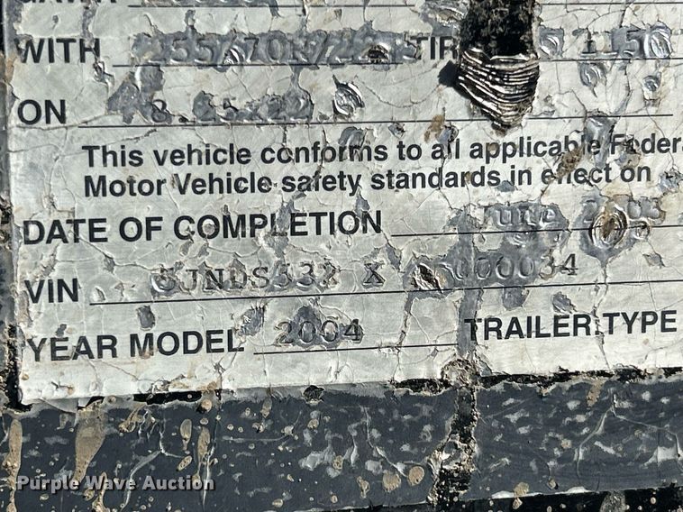 image for item DS0811 2004 Jet drop deck equipment trailer