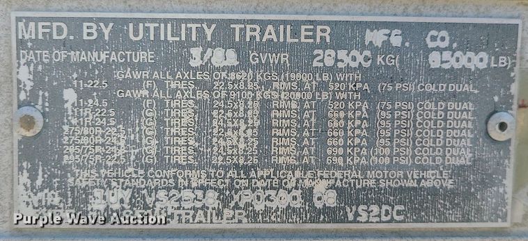 image for item DS7254 1999 Utility VS2DC dry van trailer