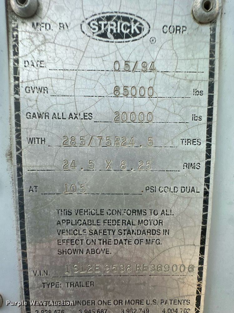 image for item EK9803 1994 Strick dry van trailer