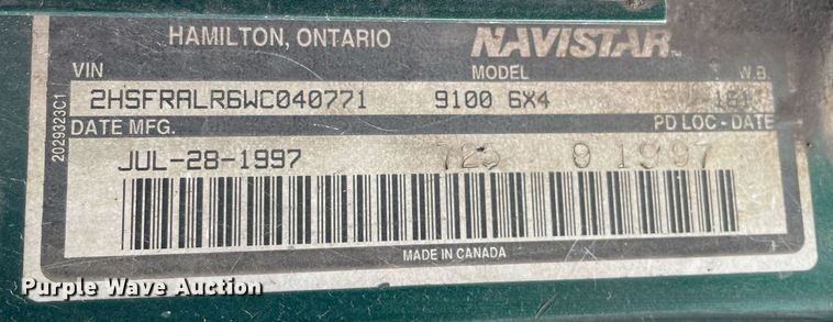 image for item LV9981 1998 International 9100 semi truck