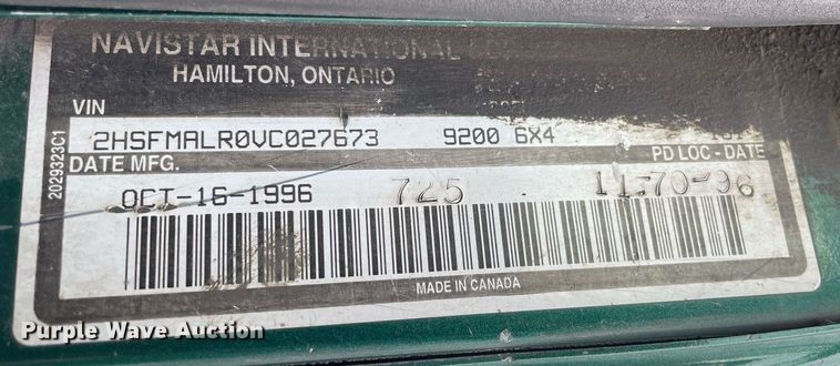 image for item LV9983 1997 International 9200 semi truck