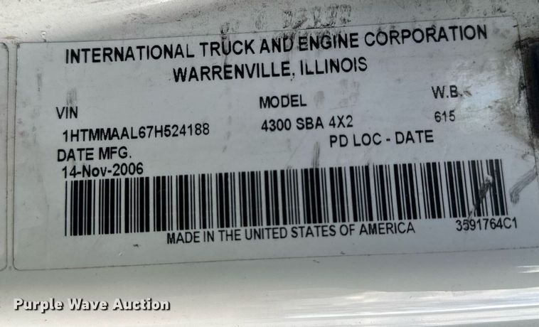 image for item NM9259 2007 International 4300 box truck