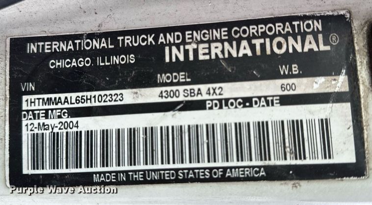 image for item NM9260 2005 International 4300 box truck