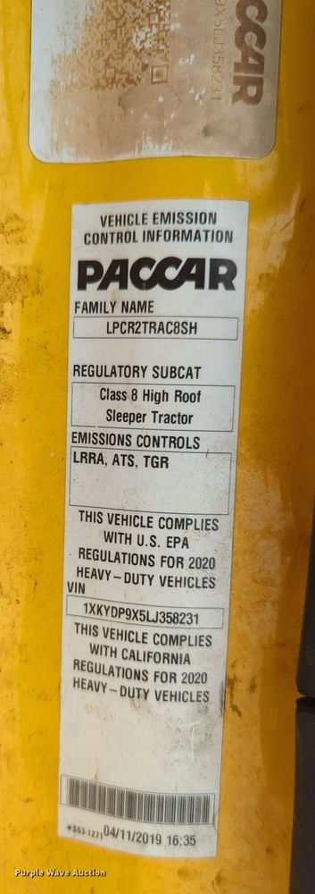 image for item NZ9282 2020 Kenworth  T680 semi truck