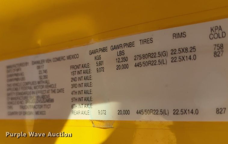 image for item NZ9296 2018 Freightliner Cascadia 125 semi truck