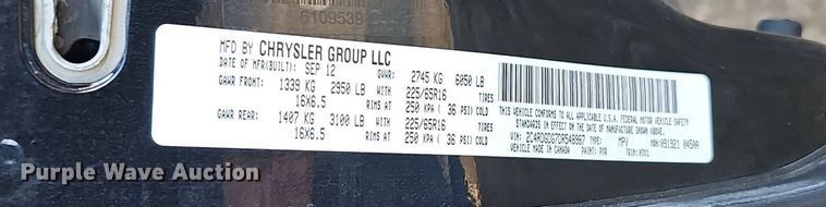 image for item DK0573 2013 Dodge Grand Caravan van