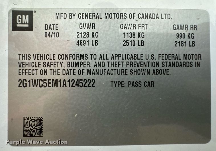 image for item DM2666 2010 Chevrolet Impala 