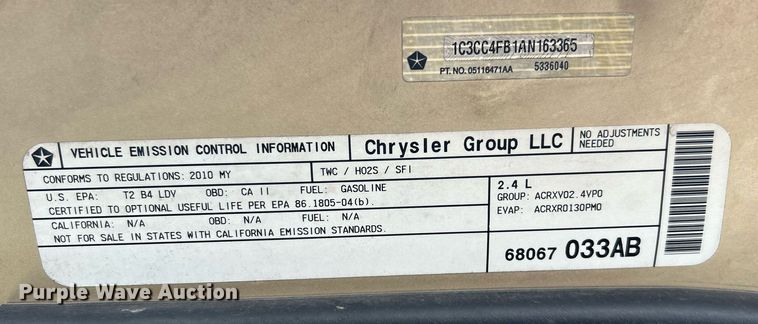 image for item DN0677 2010 Chrysler Sebring 