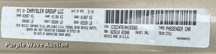 image for item DN0677 2010 Chrysler Sebring 