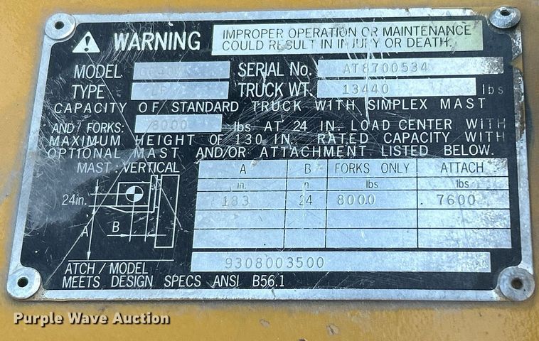 image for item DN0710 1999 Caterpillar  GC40K forklift