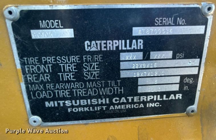 image for item DN0710 1999 Caterpillar  GC40K forklift